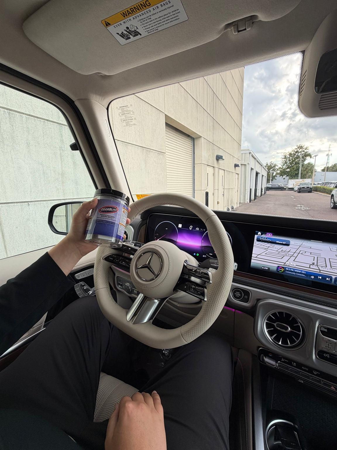 OdorBlitz kit inside a vehicle