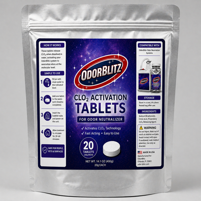 Chlorine Dioxide Tablets Bulk — 20 Odor Removal Tablets