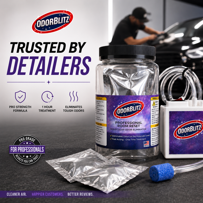 Odor Bomb Room Reset Kit – 2 Treatments – Professional Molecular Odor Eliminator for Cars, Rooms, Smoke, Pet & Musty Odors